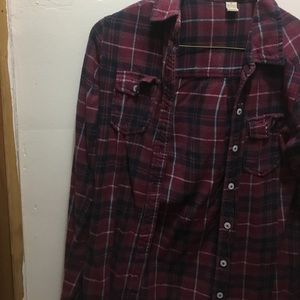 Maroon/dark red flannel